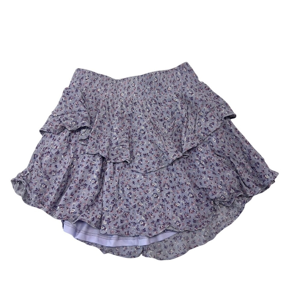 Altar'd State Gracelynn Purple Floral Ruffle Skirt Smocked Waist‎ Boho Small